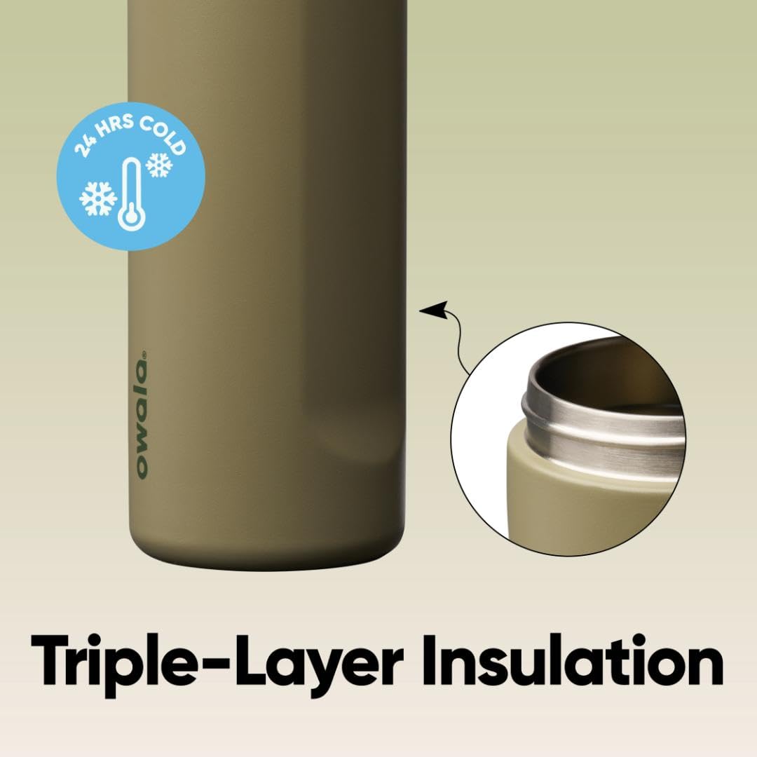 Owala FreeSip Insulated Stainless Steel Water Bottle with Straw, BPA-Free Sports Water Bottle, Great for Travel, 24 Oz, Denim