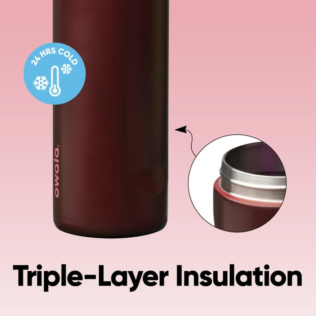 Owala FreeSip Insulated Stainless Steel Water Bottle with Straw, BPA-Free Sports Water Bottle, Great for Travel, 24 Oz, Denim